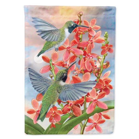 PATIOPLUS 11 x 0.01 x 15 in. Black Chinned Hummingbirds Orchids Garden Flag PA1723236
